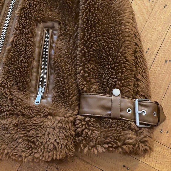 Avec Les filles Oversized Teddy Faux Fur Biker - Picture 4 of 6